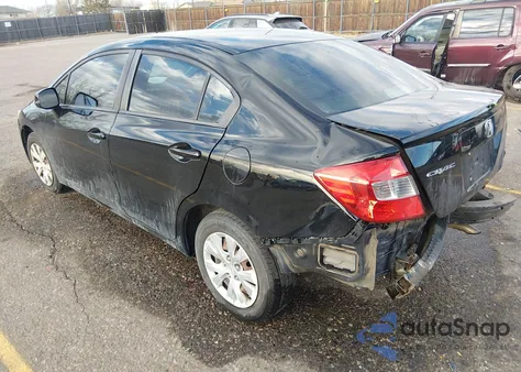 2012 Honda Civic Lx из США, поврежденный, VIN 19XFB2F52CE037324